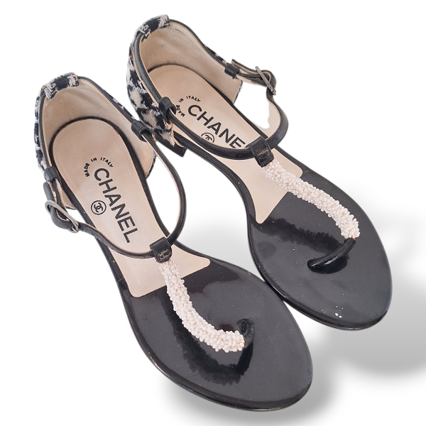 Rasteira Chanel Pied de Poule - 35