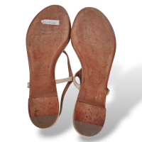 Rasteira Chanel Marfim Fivela Dourada CC - 38