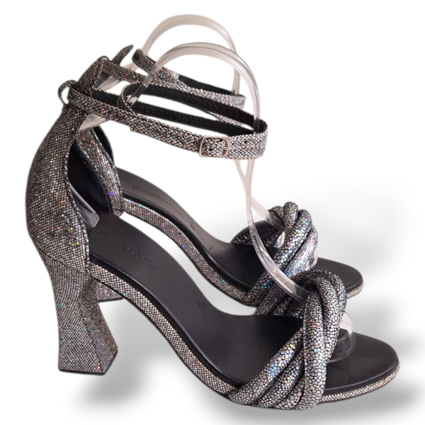 Sandália Cris Barros Tecido Lamê-36