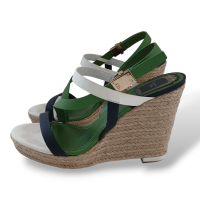 Anabela Christian Dior Azul, Verde e Branca-37