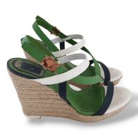 Anabela Christian Dior Azul, Verde e Branca-37