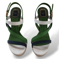 Anabela Christian Dior Azul, Verde e Branca-37