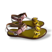 Sandália Dolce Gabbana Amarela com Rosa-39