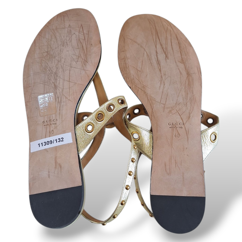 Rasteira Gucci GG e Ilhós Dourada-38