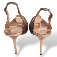 Peep Toe Jimmy Choo Glitter Dourado - 36 