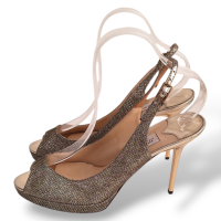 Peep Toe Jimmy Choo Glitter Dourado - 36 