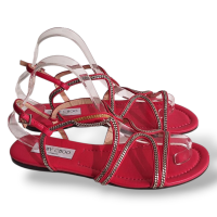 Rasteira Jimmy Choo Rosa Com Corrente -38