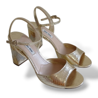 Sandália Miu Miu Dourada-38