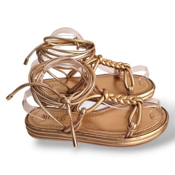 Rasteira Mixed Amarração Dourada - 37