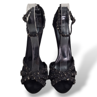 Sandália NK Store Tweed Preto e Branco-38