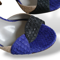 Sandália Sergio Rossi De Python Tricolor-38