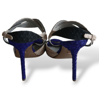 Sandália Sergio Rossi De Python Tricolor-38