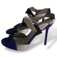 Sandália Sergio Rossi De Python Tricolor-38