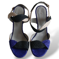 Sandália Sergio Rossi De Python Tricolor-38