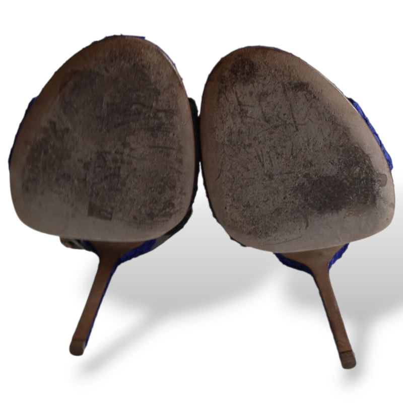 Sandália Sergio Rossi De Python Tricolor-38