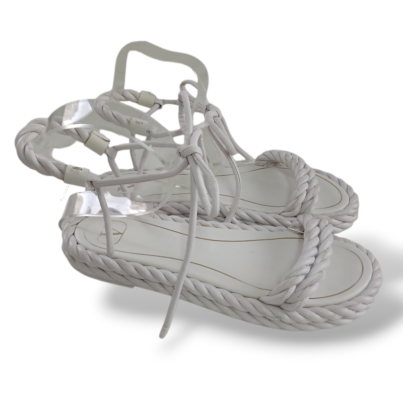 Sandália Valentino Branca de Amarração-38