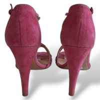 Sandália Valentino Love Blade Suede Rosa-37
