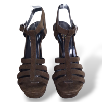 Plataforma Yves Saint Laurent Camurça Verde Musgo-35