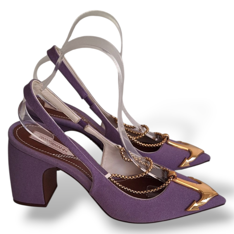Slingback Zimmermann Canvas Lilás - 36