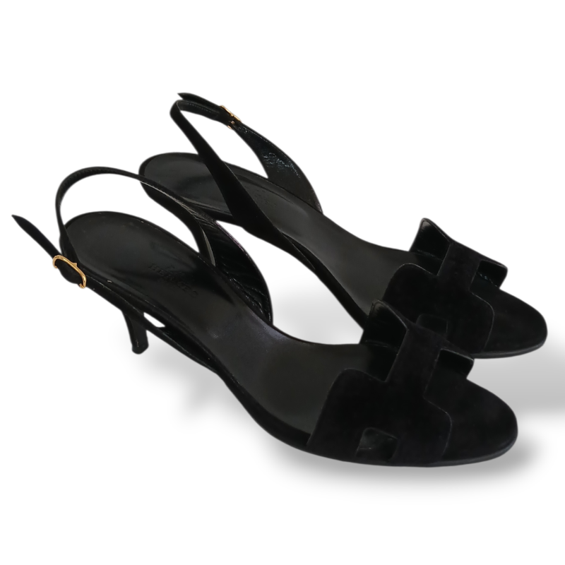 Sandália Hermès Oasis Preta-38