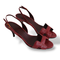 Sandália Hermès Oasis Lizard Cereja-38