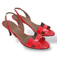 Sandália Hermès Oasis Slingback Vermelha em Vermiz-38