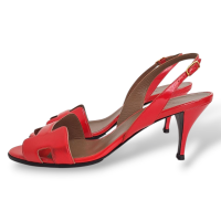 Sandália Hermès Oasis Slingback Vermelha em Vermiz-38