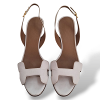Sandália Hermès Oasis Slingback Branca-38
