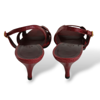 Sandália Hermès Oasis Lizard Cereja-38