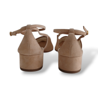 Sapato Aquazzura Tela Bege com Salto Bloco-38