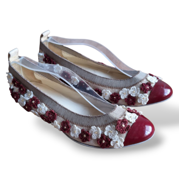 Sapatilha Chanel Crochê Flor