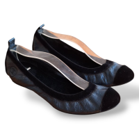 Sapatilha Chanel Azul C/ Preto Veludo -39