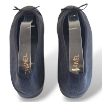 Sapatilha Chanel Couro Preto-38 Sapatilha Chanel Couro Preto-38
