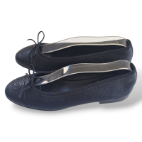 Sapatilha Chanel Couro Preto-38 Sapatilha Chanel Couro Preto-38