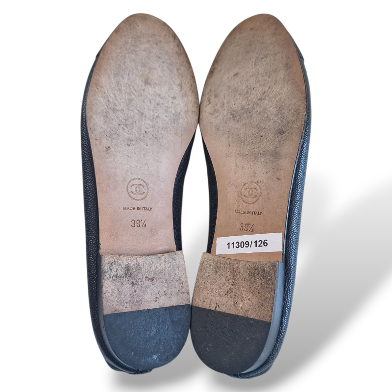 Sapatilha Chanel Couro Preto-38