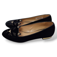 Sapatilha Charlotte Olympia Preta em Veludo - 37