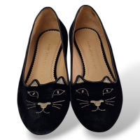 Sapatilha Charlotte Olympia Preta em Veludo - 37