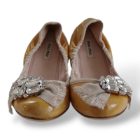Sapatilha Miu Miu em Verniz Amarela com Pedras-39