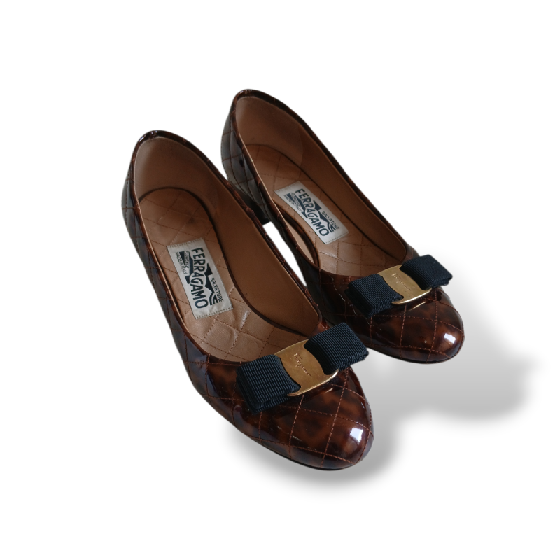 Sapatilha Salvatore Ferragamo Verniz Tartaruga - 35