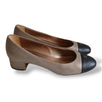 Sapato Chanel Cap Toe Salto Bloco-38