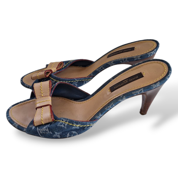 Tamanco Louis Vuitton Denim Monograma - 35