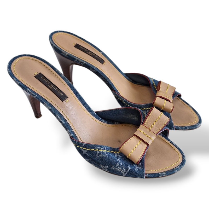 Tamanco Louis Vuitton Denim Monograma - 35 Tamanco Louis Vuitton Denim Monograma - 35