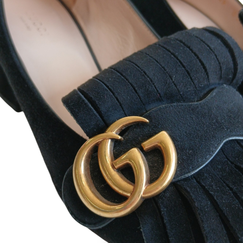 Scarpin Gucci Marmont Suede Preto - 38