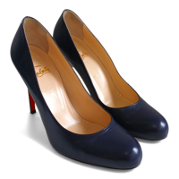 Scarpin Christian Louboutin Azul Marinho Bico Redondo-38