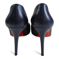 Scarpin Christian Louboutin Azul Marinho Bico Redondo-38