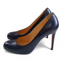 Scarpin Christian Louboutin Azul Marinho Bico Redondo-38