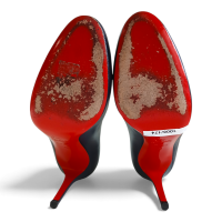 Scarpin Christian Louboutin Azul Marinho Bico Redondo-38