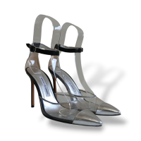 Scarpin Slingback Manolo Blahnik Vinil Bicolor - 37 