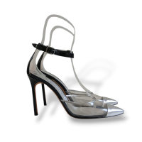 Scarpin Slingback Manolo Blahnik Vinil Bicolor - 37 