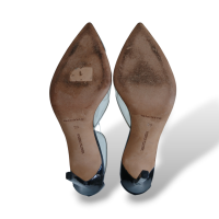 Scarpin Slingback Manolo Blahnik Vinil Bicolor - 37 